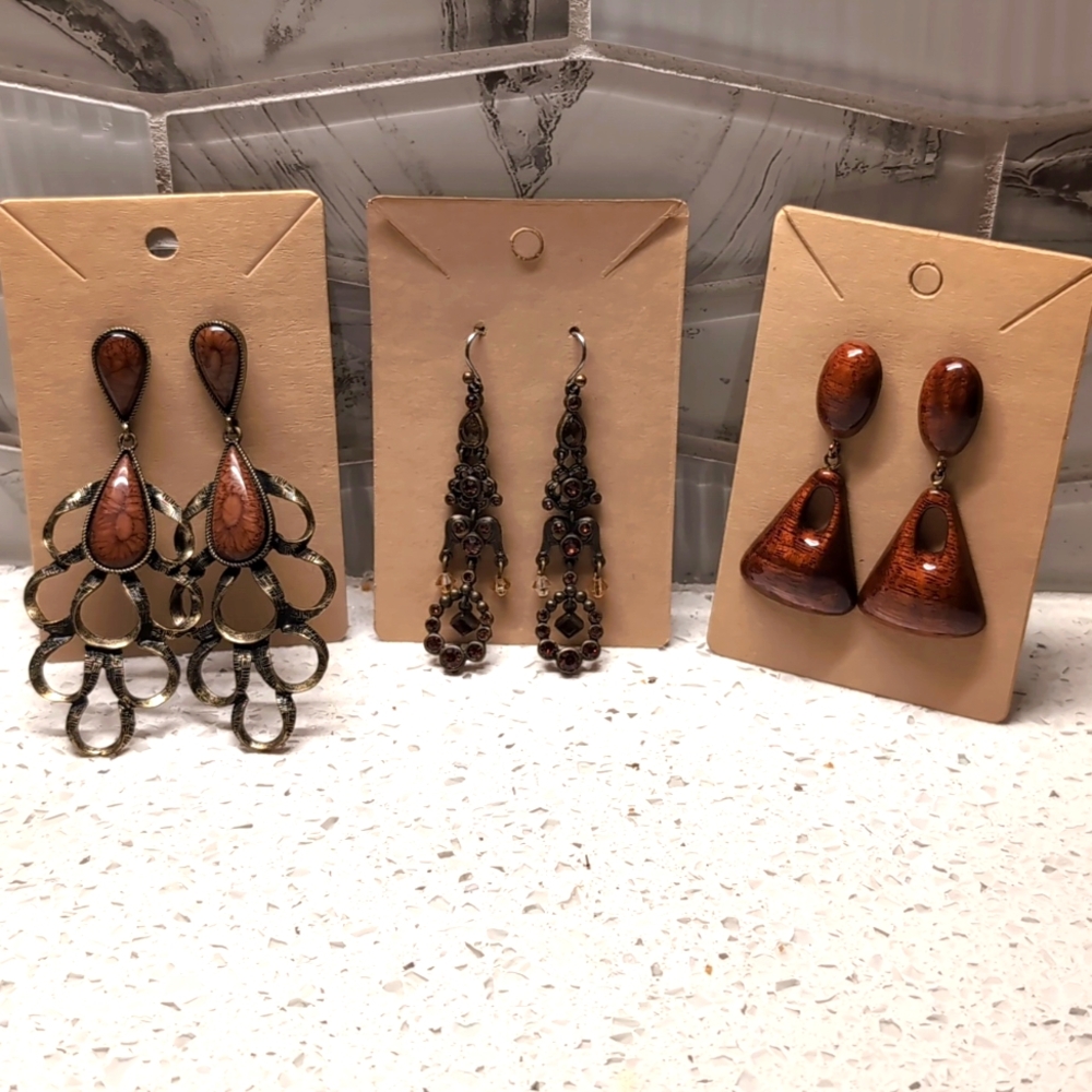 Fall Vintage TRIO Hanging Earrings Set